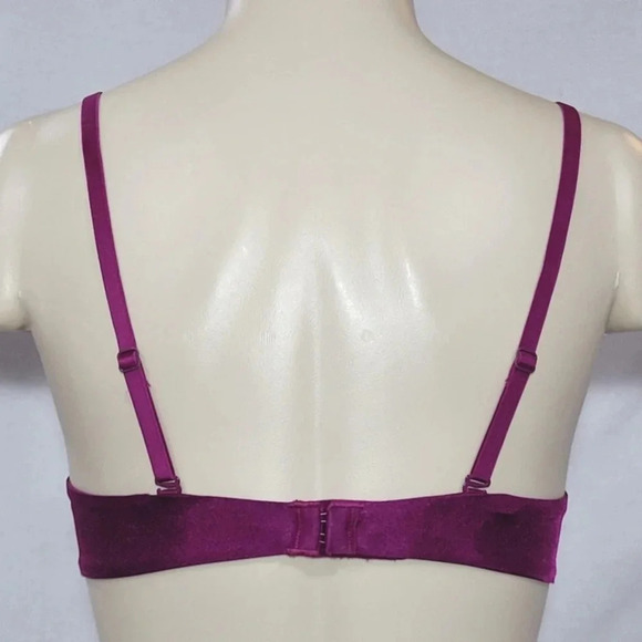 38C Lily Of France Extreme Lacy Looks Lined UW Bra Magenta NWT - Picture 3 of 4